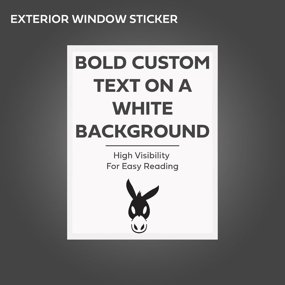 Window Stickers for Car Dealers -Plain Blank White - Exterior, 'Outdoor&#...
