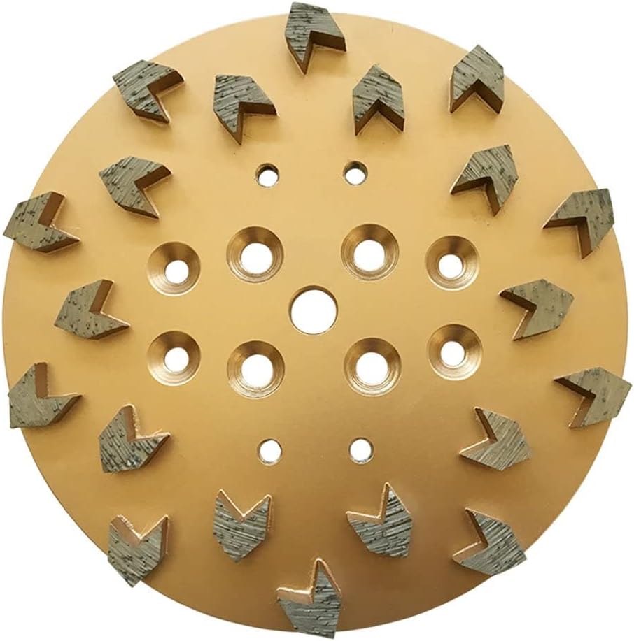 10" Diamond Concrete Grinding Disc Plate, 20 Arrow Segment, 25/30 Grit