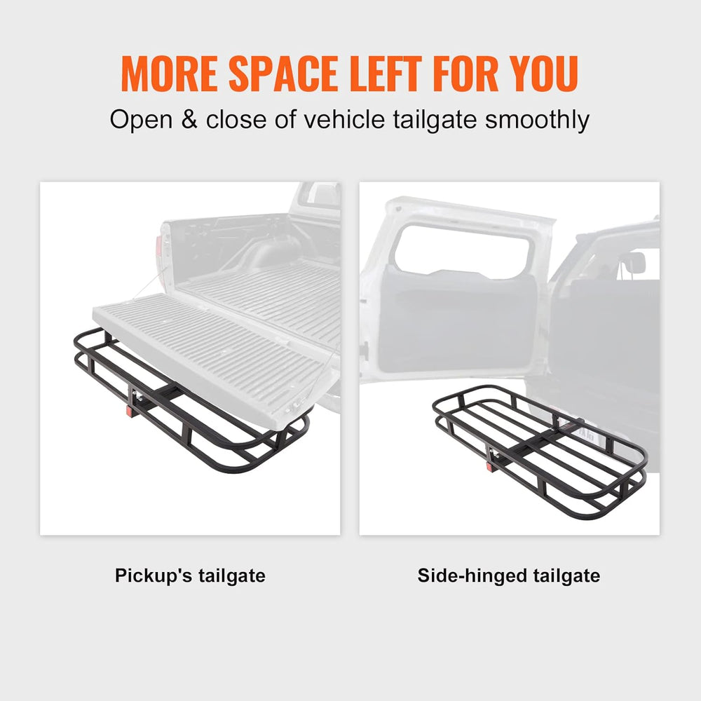 VEVOR 53 x 19 x 5 in Hitch Cargo Carrier, 500lb Capacity Trailer Mount Basket...