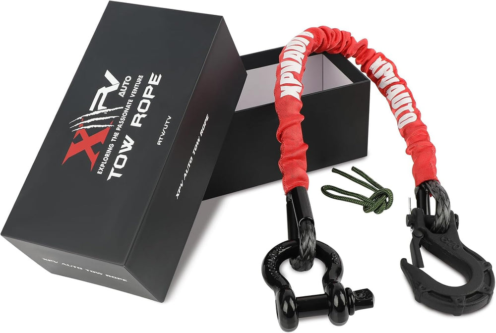 XPV AUTO Recovery Strap (18,000lb.) 2FT with Winch Hook and D-Ring Shackle Sy...