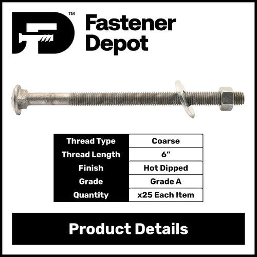1/2" x 8" (25 pack) galvanized carriage bolt shown in use