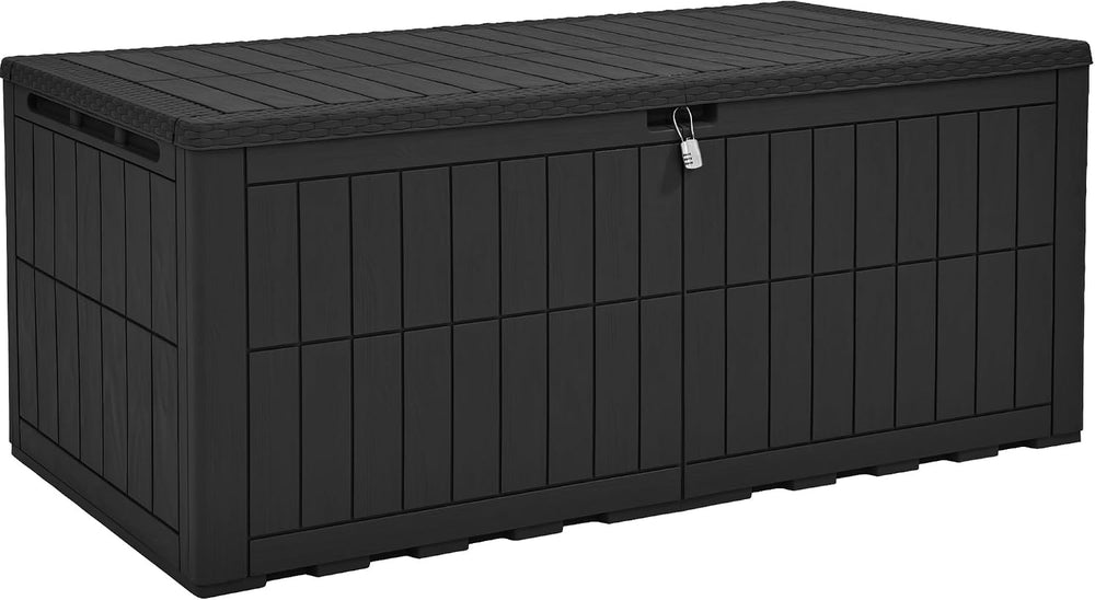 YITAHOME 200 Gallon Large Outdoor Storage Box XL Resin Deck Box with Lock