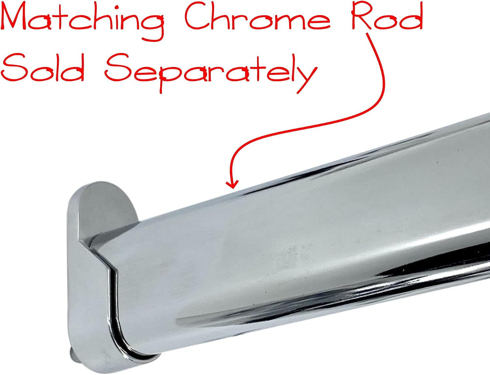 Oval Closet Rod End Brackets w/Rear Facing 5mm Pins | 15mm x 30mm | Polished ...