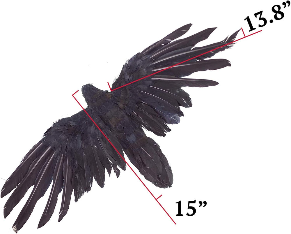 Etistta 2-Pack Realistic Crows Lifesize Extra Large Handmade Black Feathered ...