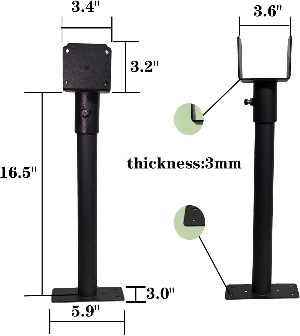3 Packs Roof Riser Brackets 3.6" Adjustable Saddle Roof Riser 16.5"...