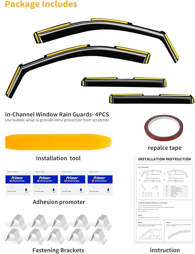 in-Channel Window Rain Guards Compatible