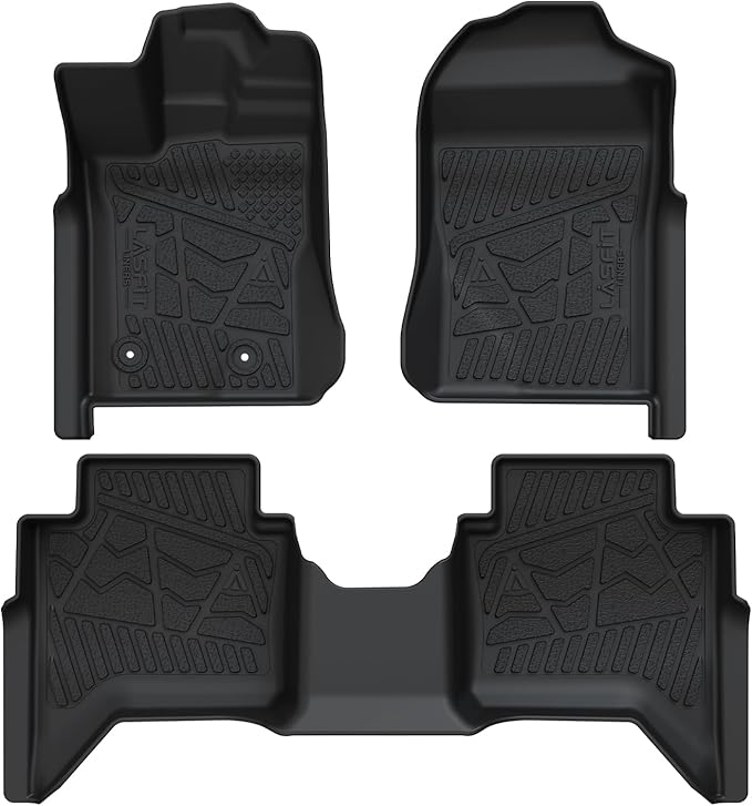 LASFIT Floor Mats for Ford Ranger 2025 2024 SuperCrew Cab All Weather Truck