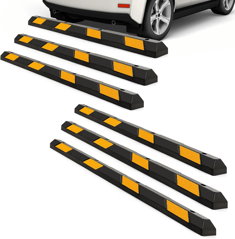 Goplus Parking Block, 72” Rubber Parking Bumpers (6 Pack)