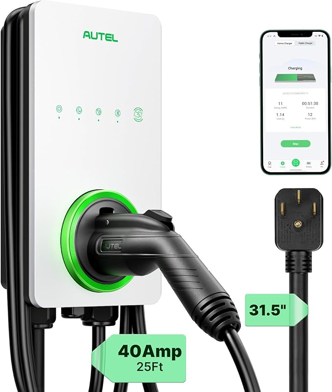 Autel MaxiCharger Level 2 EV Charger up to 40Amp, Indoor/Outdoor Fast Electric