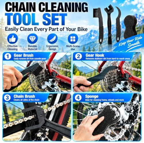 Bike Chain Cleaning Kit with 350mL Degreaser & 60mL All-Weather Chain Lub...