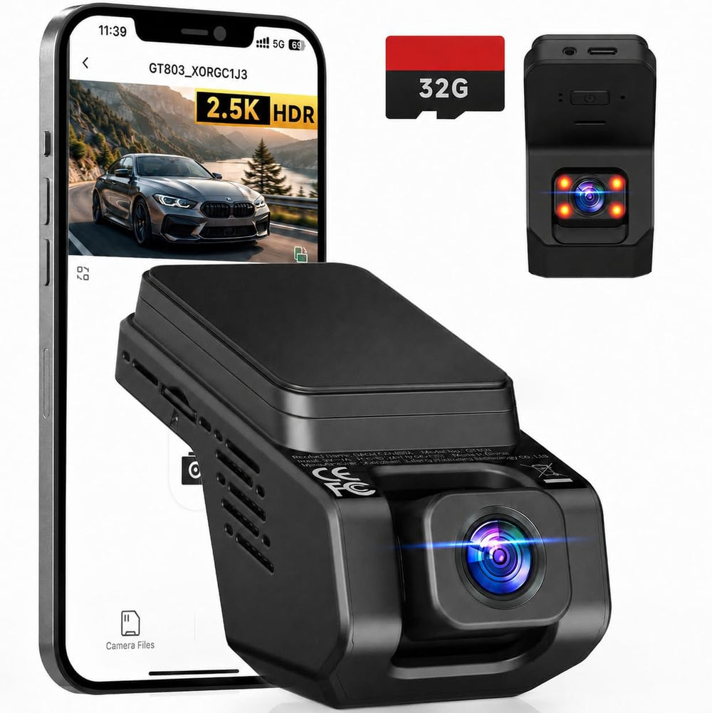 Dash Cam Front and Inside, 2.5K+ 1080P Cabin Camera for Cars with 32GB Card