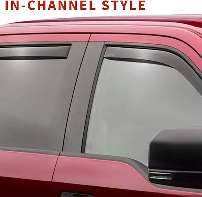 in Channel Rain Guards Fit for 2015-2020 Ford F150 Super Cab, 17-20 F150 Raptor