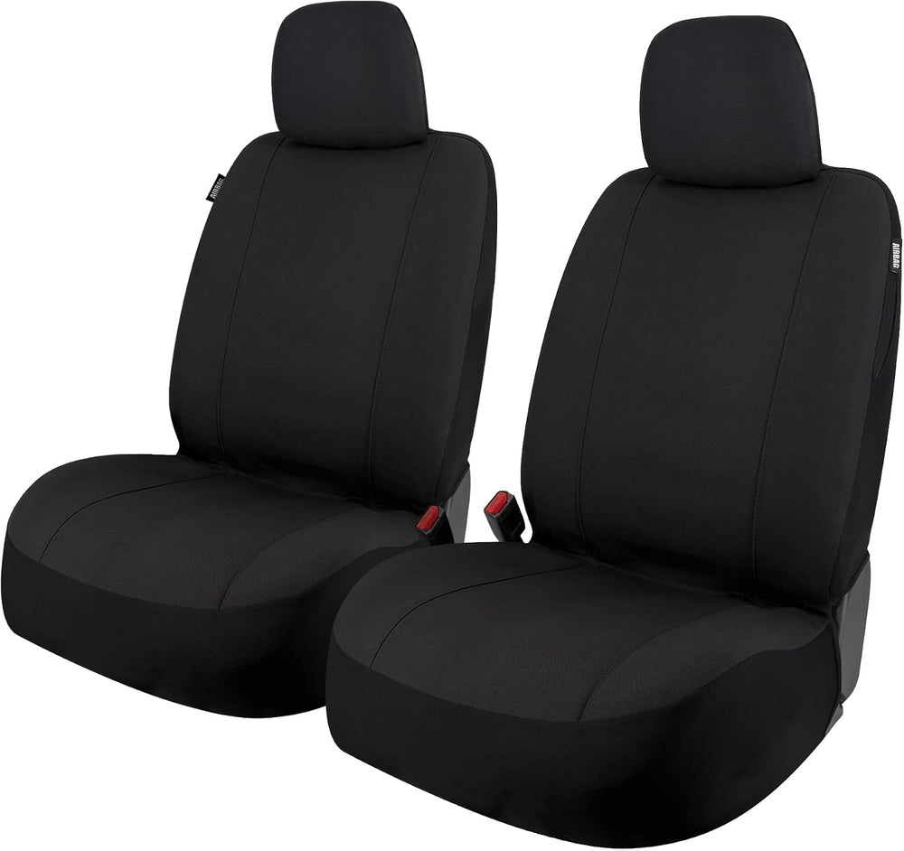 Champlus Car Seat Covers for Two Front Seats, Universal Fit, Black