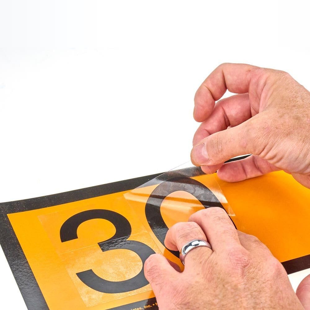 J. J. Keller Placard Vinyl Numbering Kit, 3.5" Black Numbers on Clear