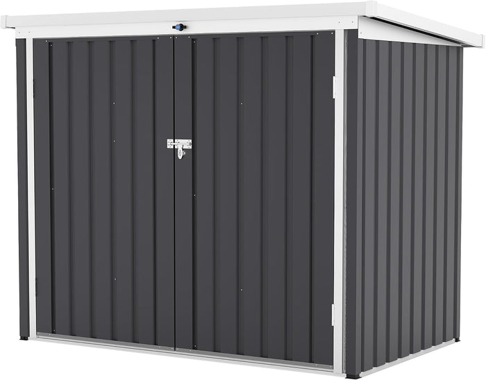 Garvee Outdoor Trash Storage Shed– 5.8x3.3 FT, Lock Latch, Sloped Roof