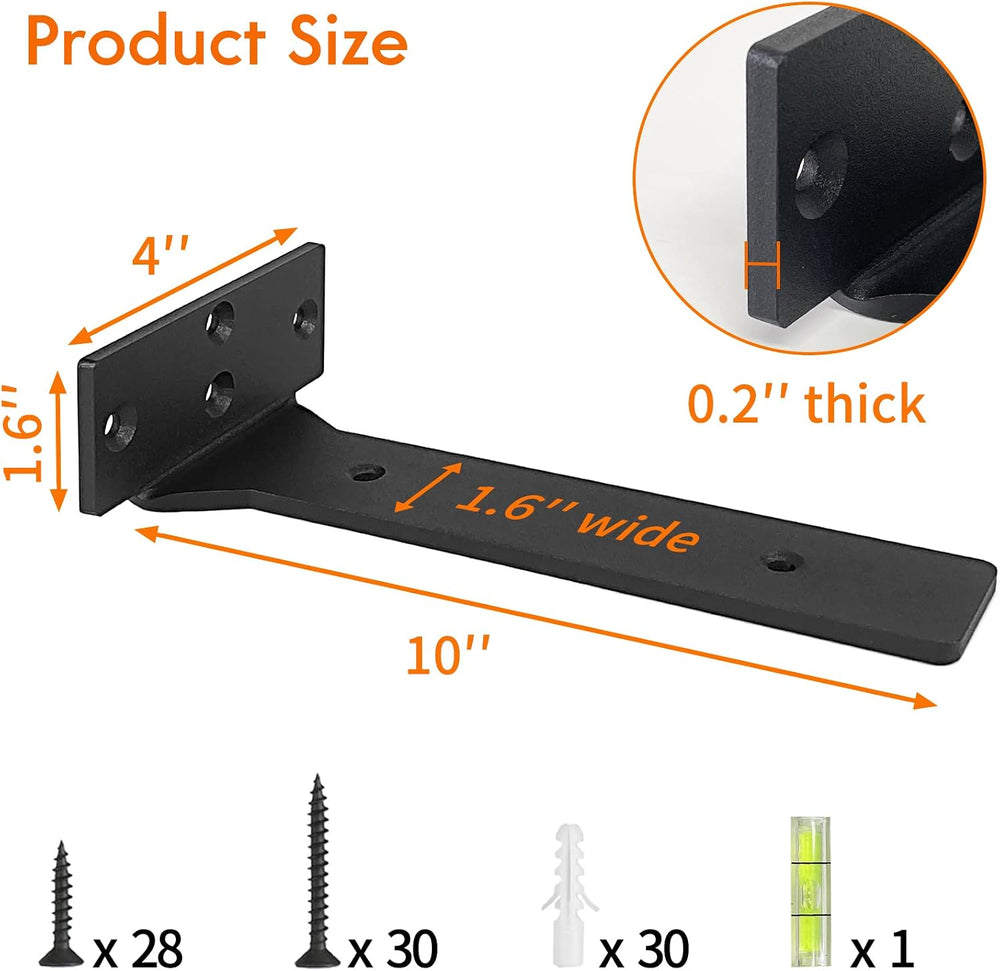Floating Shelf Brackets, 10 inch Heavy Duty Industrial Fancy Shelf Bracket, B...