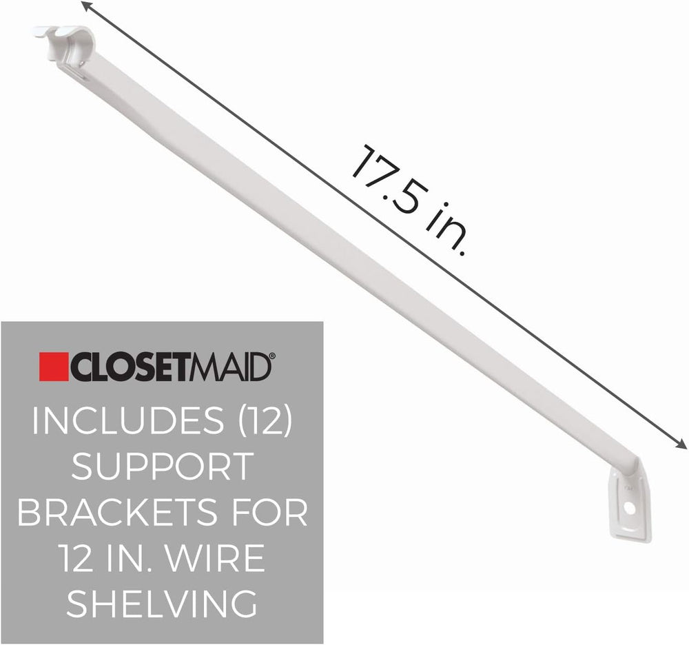 ClosetMaid Wire Shelving Support Brackets for 12 in. & 16 in. Deep Shelve...