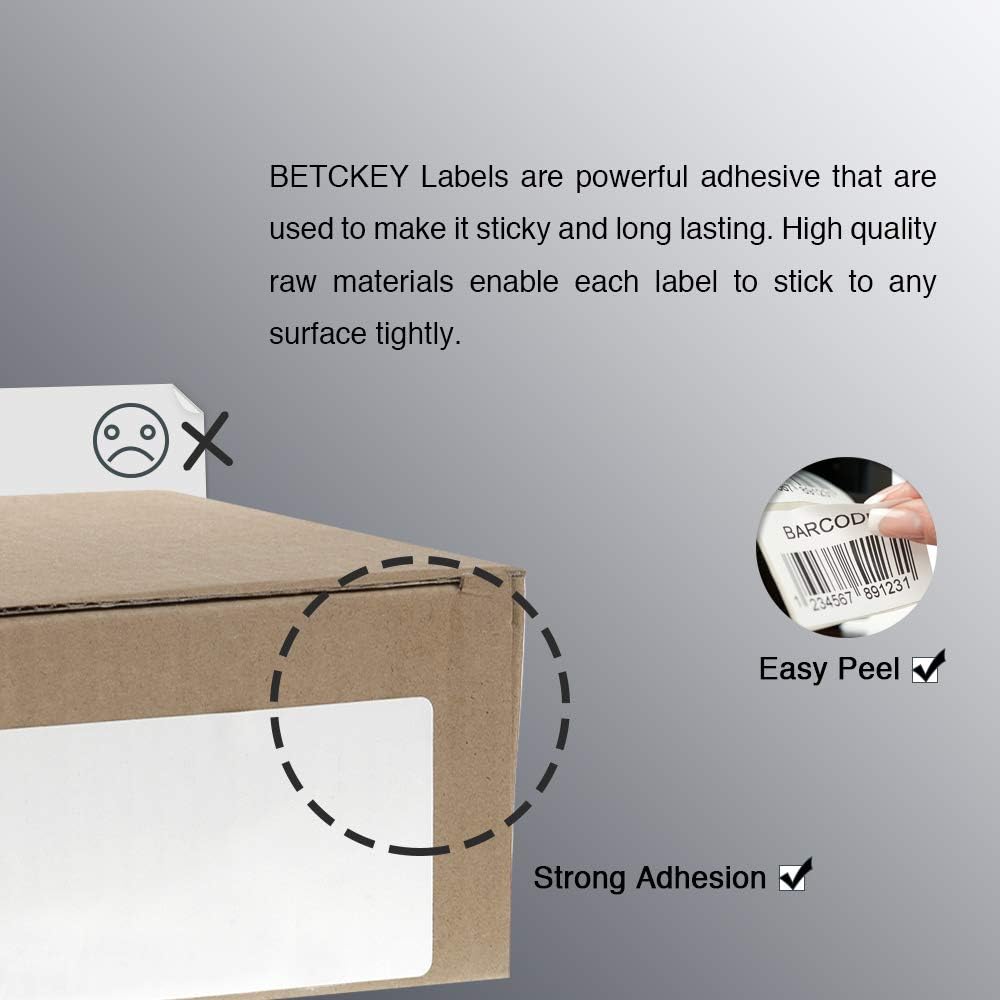 BETCKEY - 3" x 1" (76 mm x 25 mm) Thermal Labels, [10 Roll/13750 La...
