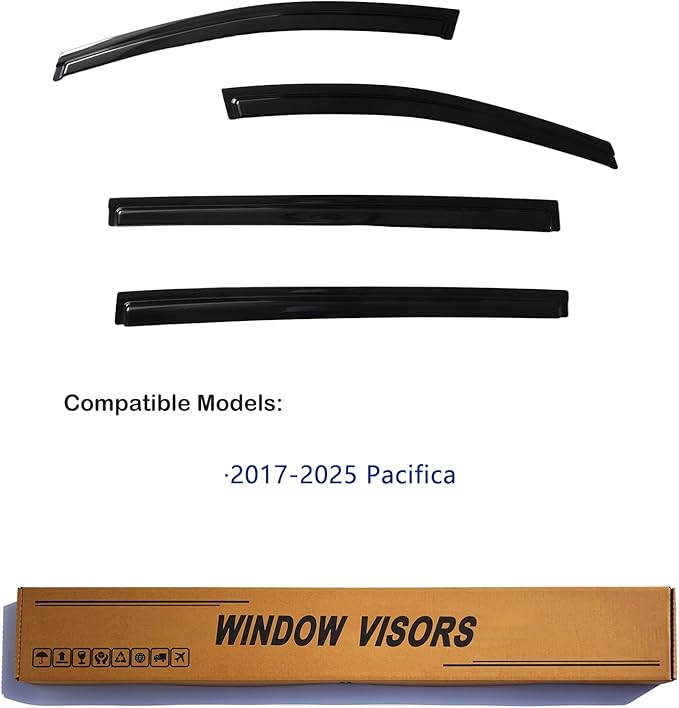 Window Visors Rain Guards fits 2017-2025 Pacifica, Out-Channel Window Wind