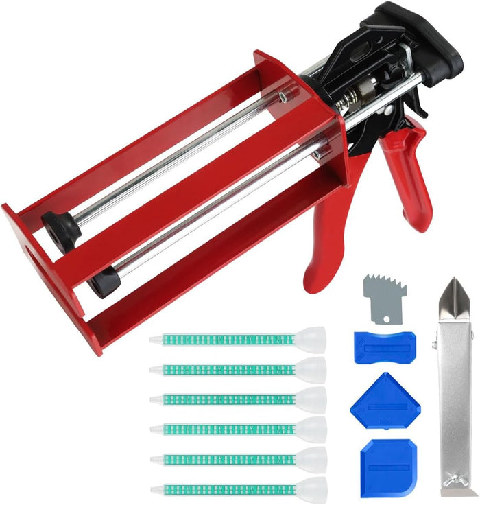 200ml Dual Cartridge Epoxy Gun 1:1 & 2:1 Cartridge Bonding Red