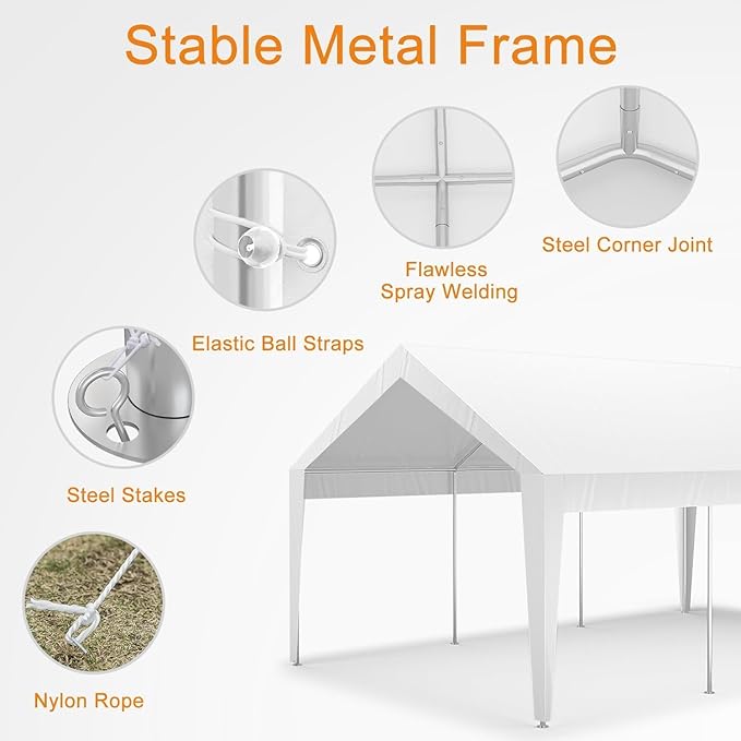 10x20ft Metal Carport Garage