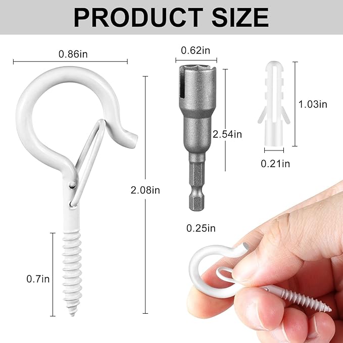 96 PCS Q-Hanger Hooks, Screw Hooks