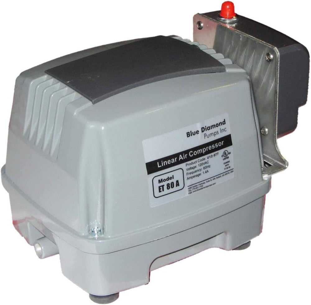 Blue Diamond ETA 80 Septic or Pond Linear Diaphragm Air Pump with built in Alarm