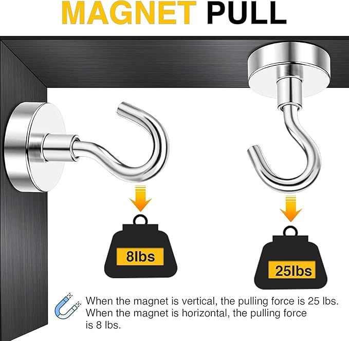 DIYMAG Neodymium 100 Pack Magnetic Hooks, Facilitate Hook