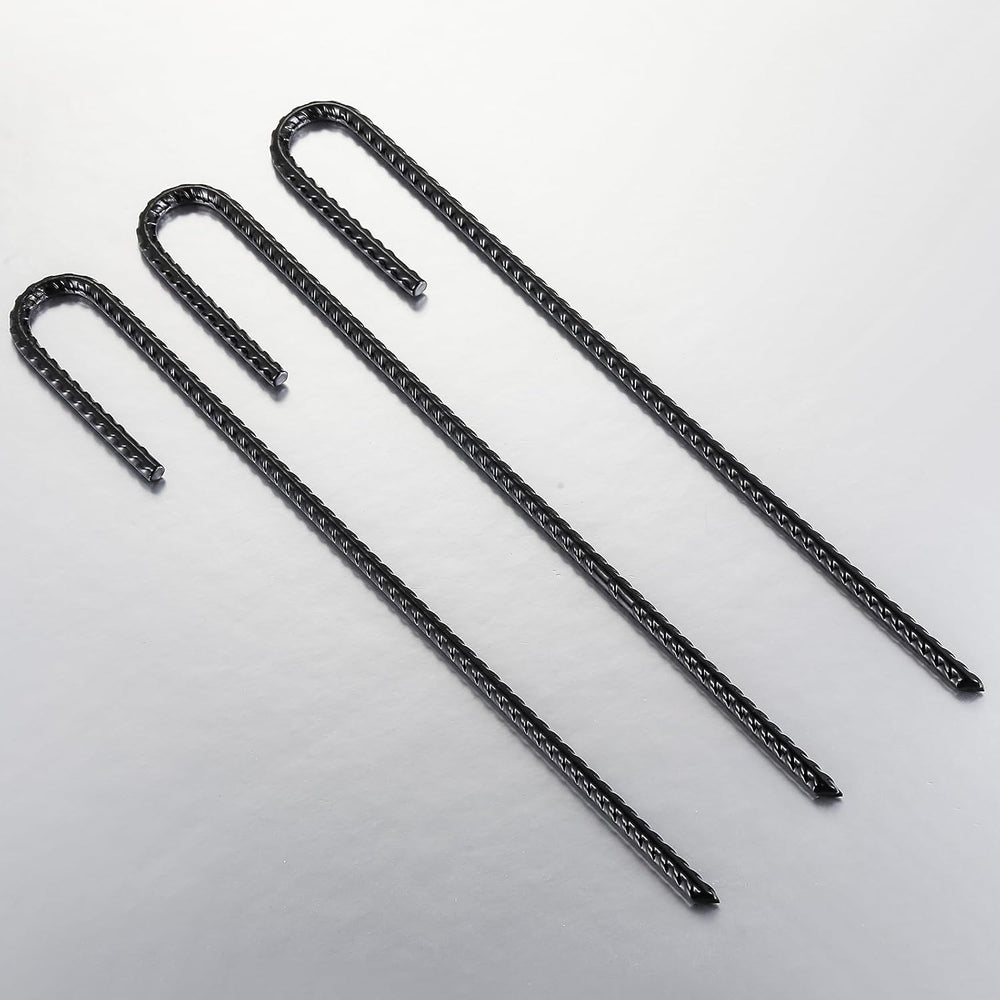 Wensilon 12-Inch Rebar J Hooks 50 Pack, 1/4-Inch Heavy Duty Ground Anchors