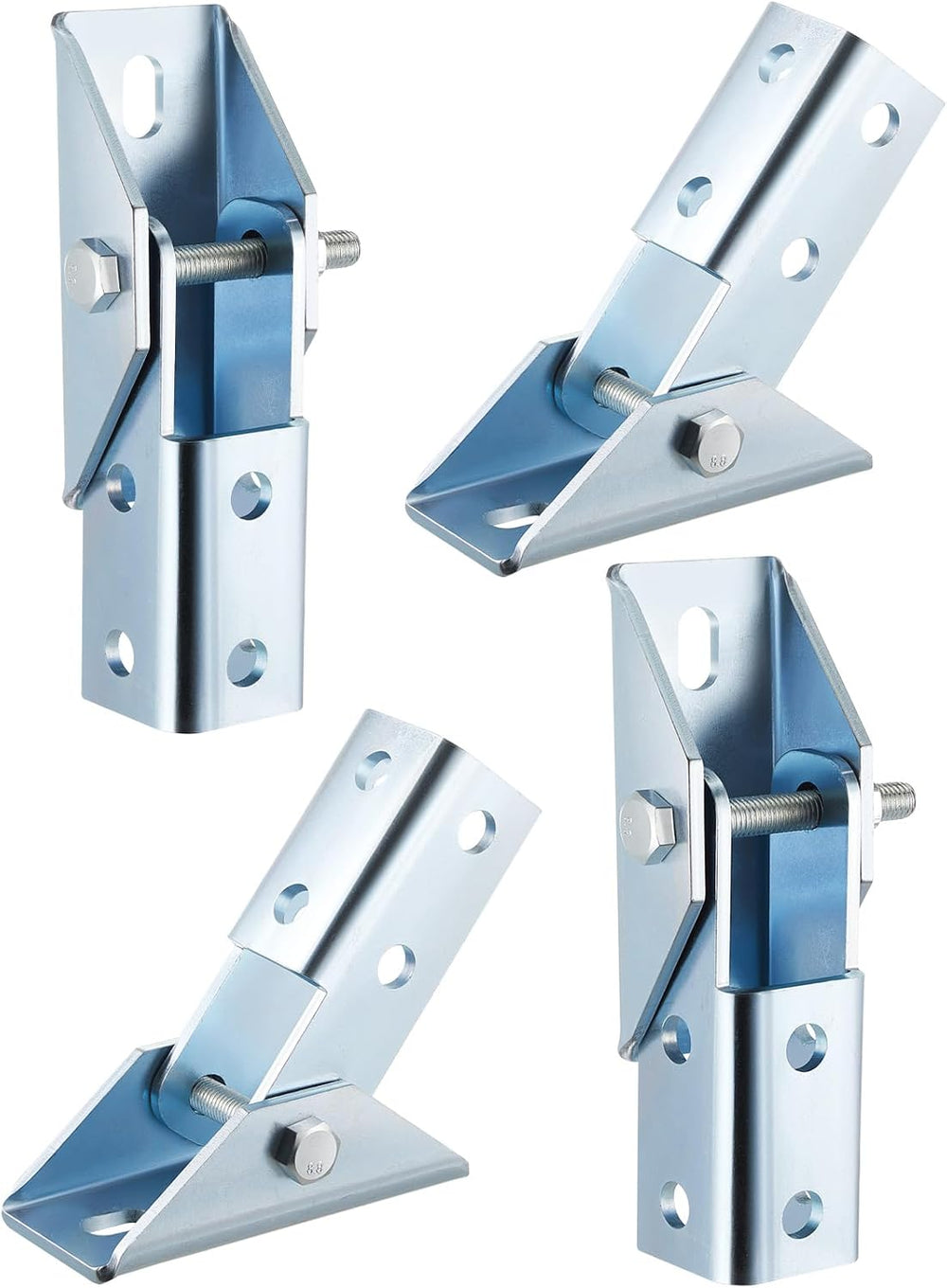Yaocom 4 Pcs Adjustable Bracket Strut Channel, 8 Hole Wing Base Solar Panel