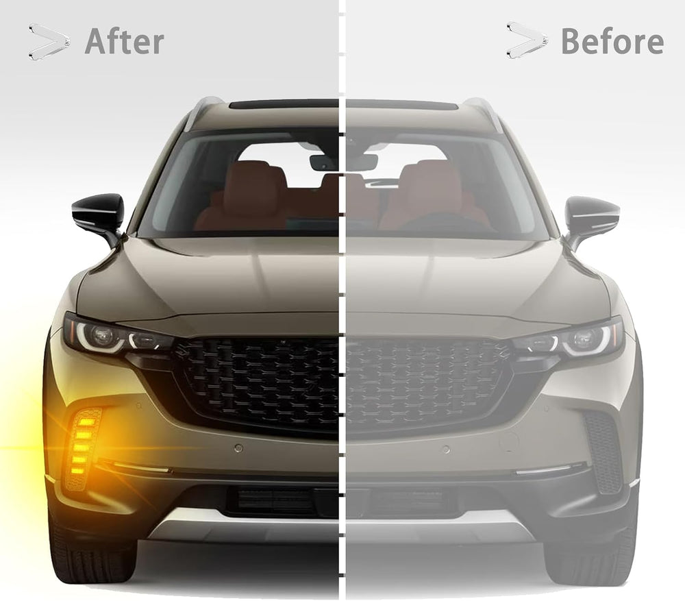 LED Front Bumper Fog light DRL Amber Sequential Turn Signal Lamp Feature Kit ...
