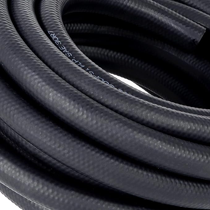 LokoCar Rubber Fuel Hose Line Push Lock 1/2" ID SAE 30R7 NBR 25ft 300PSI...