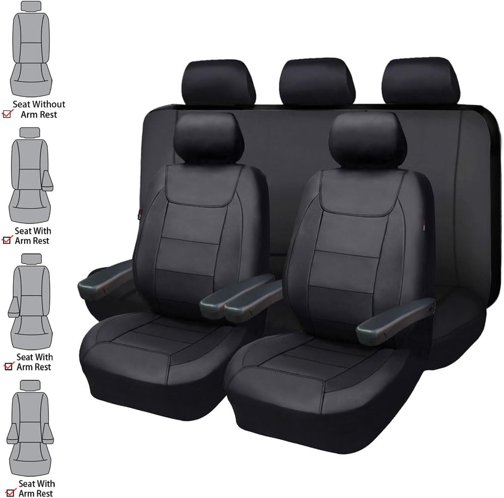 Flying Banner car seat Covers Protects Water Proof Faux Leather Carbon Fiber ...