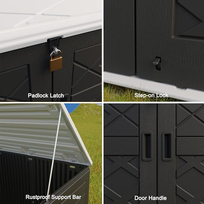 KINYING Larger Outdoor Storage Shed Weather Resistance, Resin Sheds & Out...