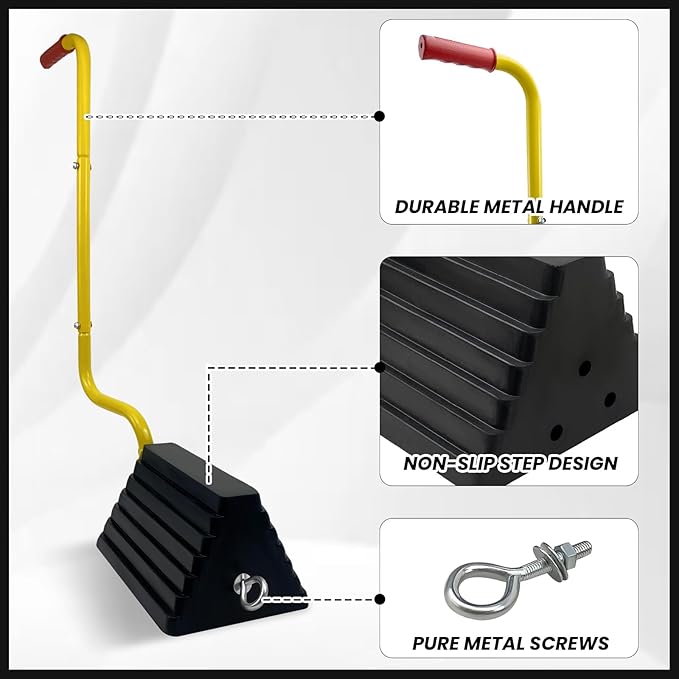 2 Pack Heavy Duty Rubber Wheel Chock