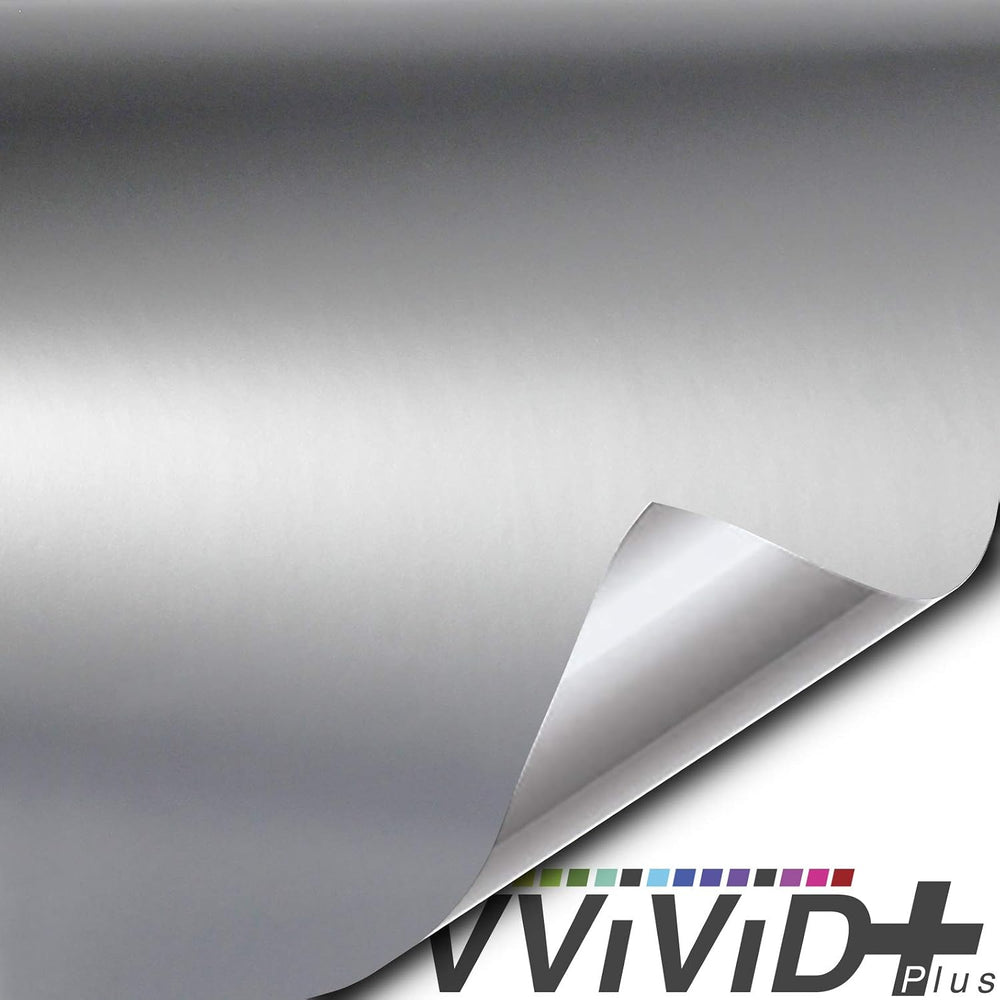 VViViD+ Premium Satin Semi-Gloss White Aluminum Adhesive Vinyl Wrap Roll (100...
