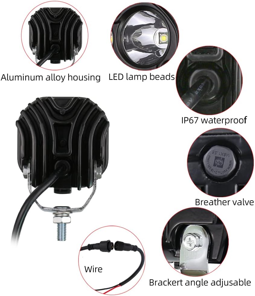 STDYSUN LED Offroad Driving Lights Driving Fog Lights Pod Lights 2PCS 3Inch 4...