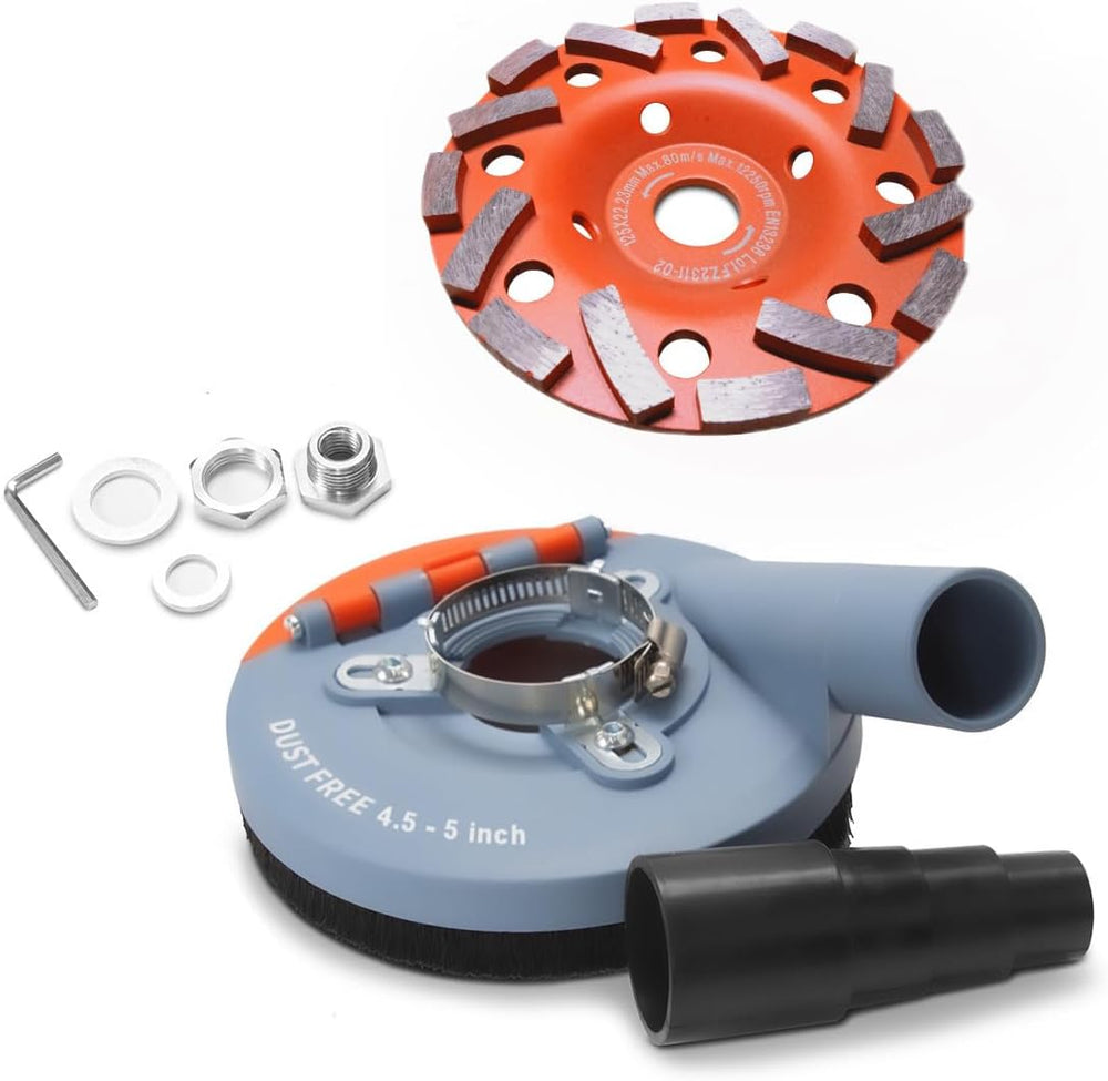 Wohenhao Dust Shroud for Angle Grinder 4.5-5 inch + Diamond Grinding Cup Whee...