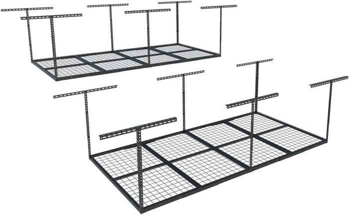 FLEXIMOUNTS 4x8 Overhead Garage Storage Rack, Adjustable Organization System (2 Pack)