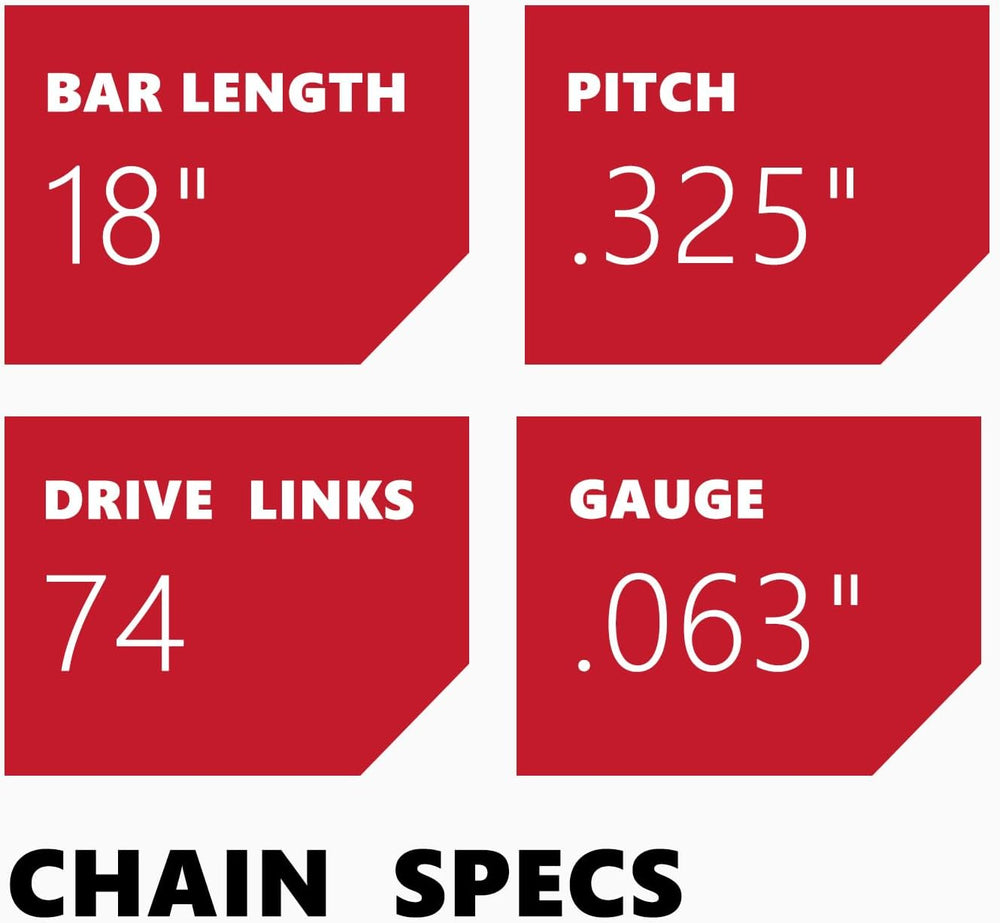 KAKEI Chainsaw Chain 18 Inch .325" Pitch .063" Gauge 74 Drive Links...