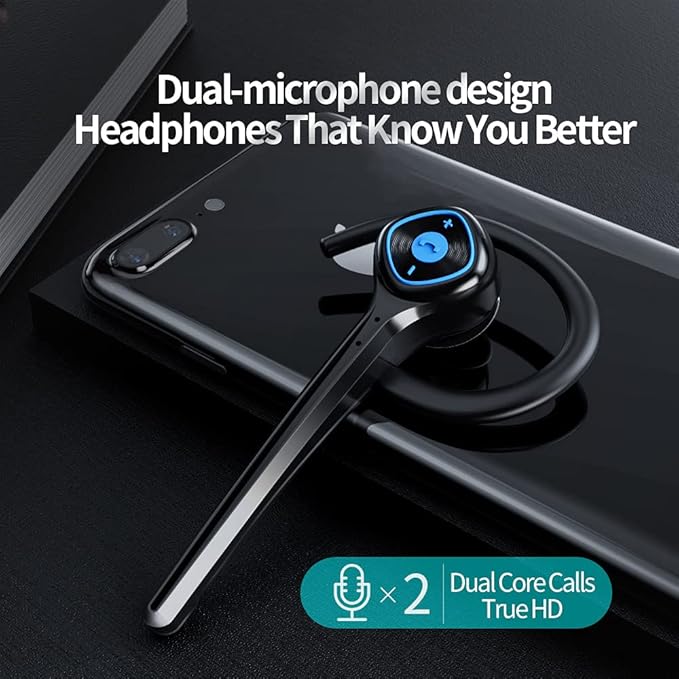 IHAO Wireless Bluetooth Earpiece Headphone Dual Noise Cancelling Mic Painless