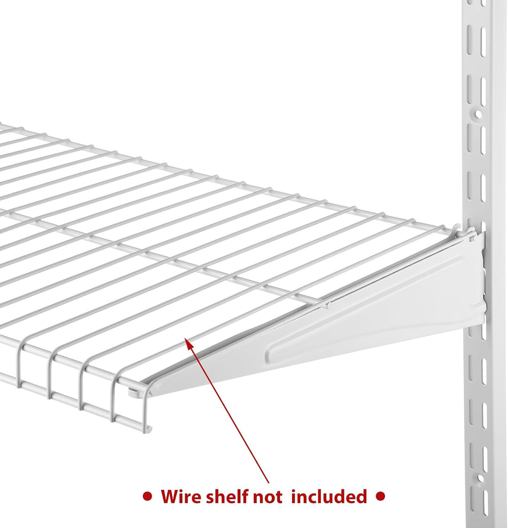 CroBlissful 47.5 Inch Twin Rail Upright Wall Shelving System with 12 Inch Loc...