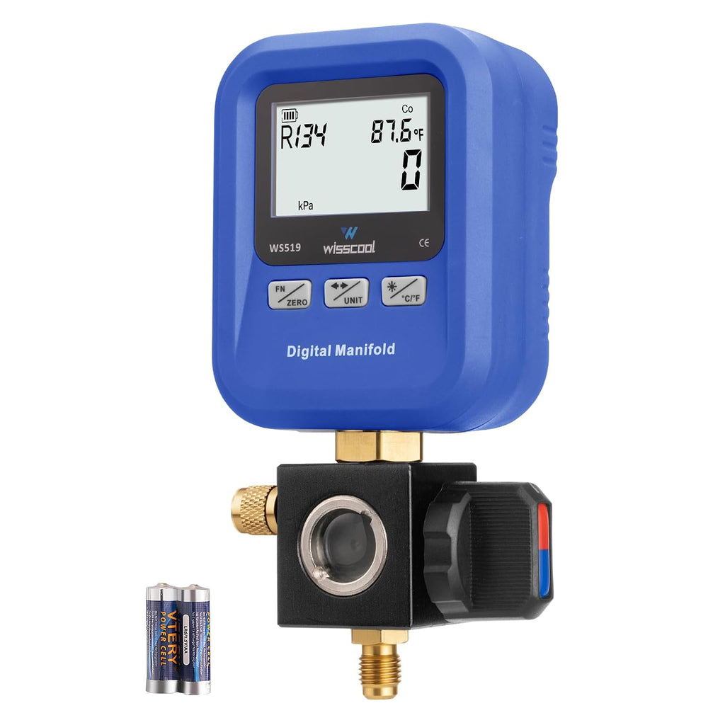 WISSCOOL Digital Manifold Gauge HVAC, R454B,R134A,R410a,R1234yf