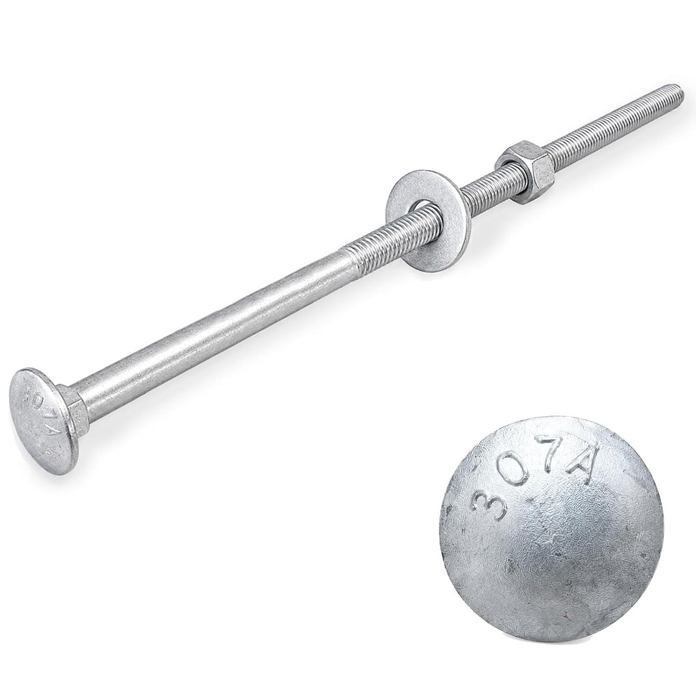 3/8" x 12" Carriage Bolt Kit 50 Pack, Grade 307A, Hot Dip Galvanize...