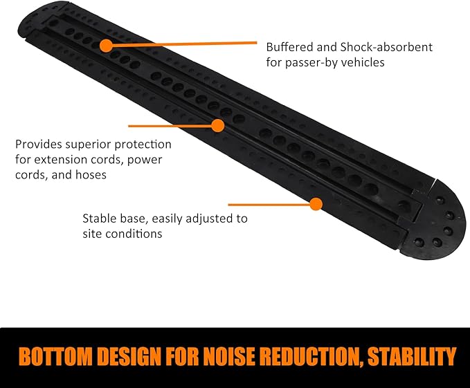 84'' Rubber Speed Bump, 1 Pack 2 Channel Modular Heavy Duty Speed Bum...