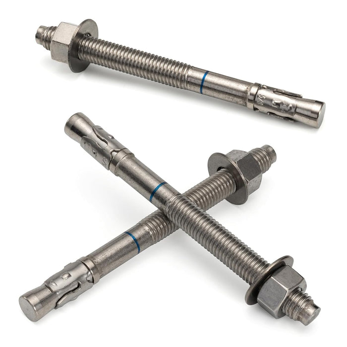 1/2" x 10" Concrete Anchors (10 Pack) 1/2 inch Wedge Anchors Bolts Stainless Steel