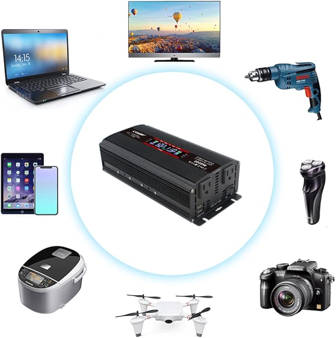 1500W Power Inverter 12V to 110V/120V Car Charger Converter