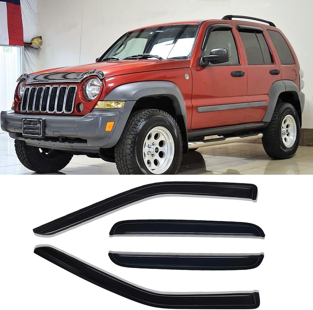 94428 Side Window Wind Vent Deflector, Dark Smoke Tint Window Visor fit