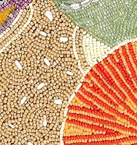 Lightnpro Seashell Hand Beaded Needlework Decorative Orange Blue Table Runner...