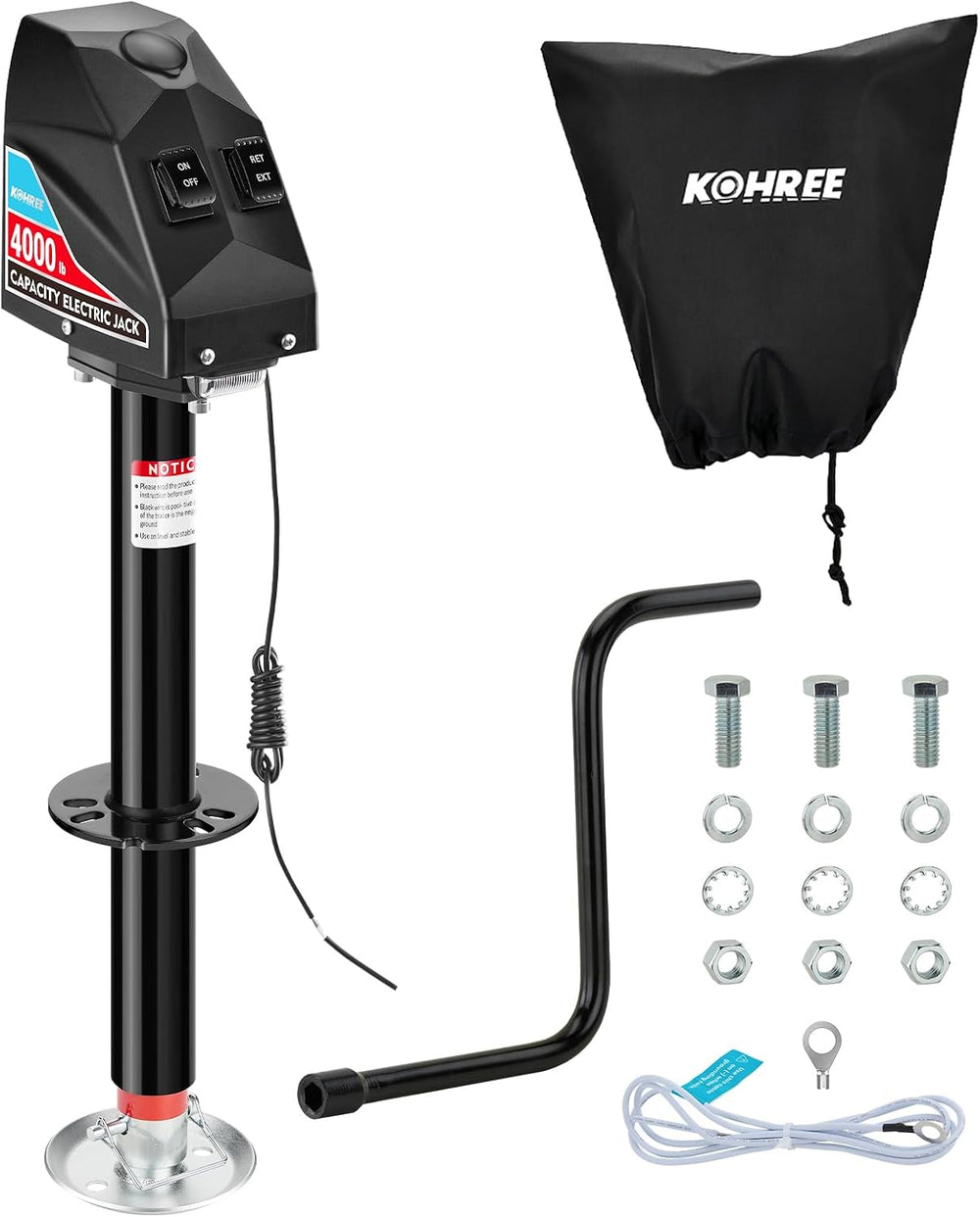 Kohree Electric Trailer Jack 4000lbs, Heavy Duty RV Electric Power Tongue Jac...
